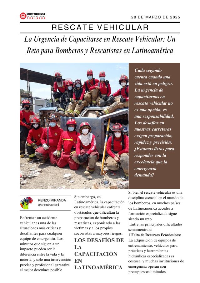 Portada del artículo: La urgencia de capacitarse en rescate vehicular